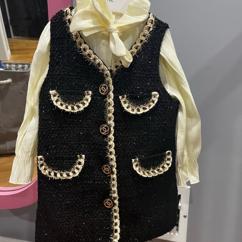 Toddler Designer-inspired tweed suit 2t NWOT